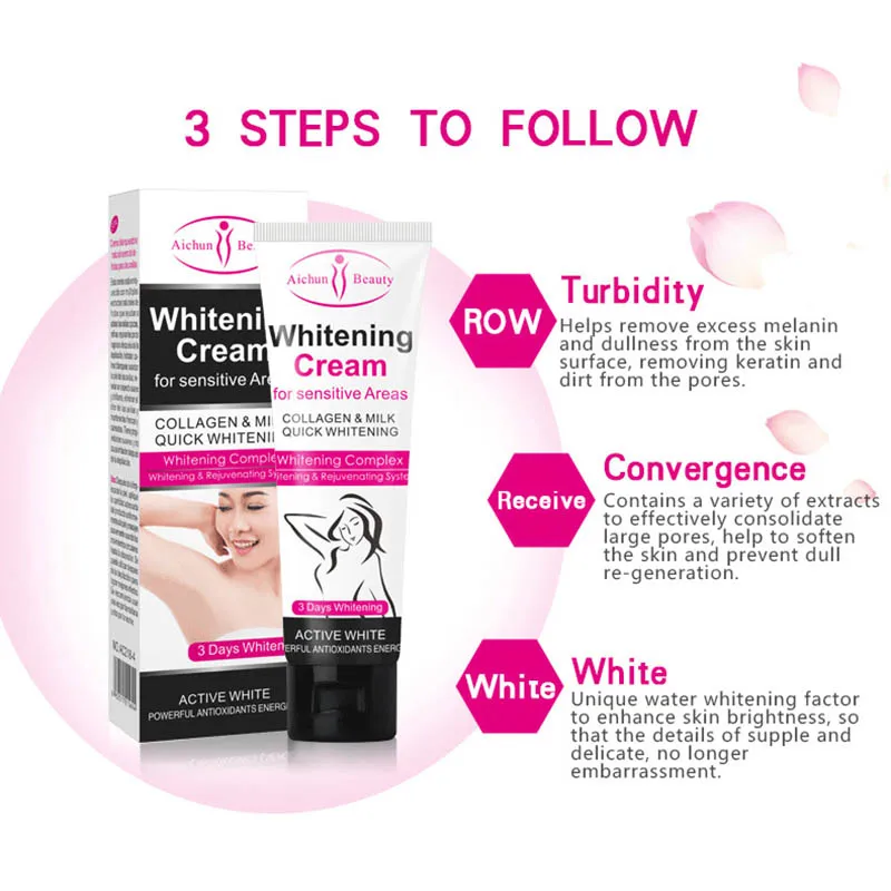 3Days Armpit Whitening Cream Skin Lightening Bleaching Cream For Underarm Dark Skin Legs Knees Whitening Intimate Body Lotion