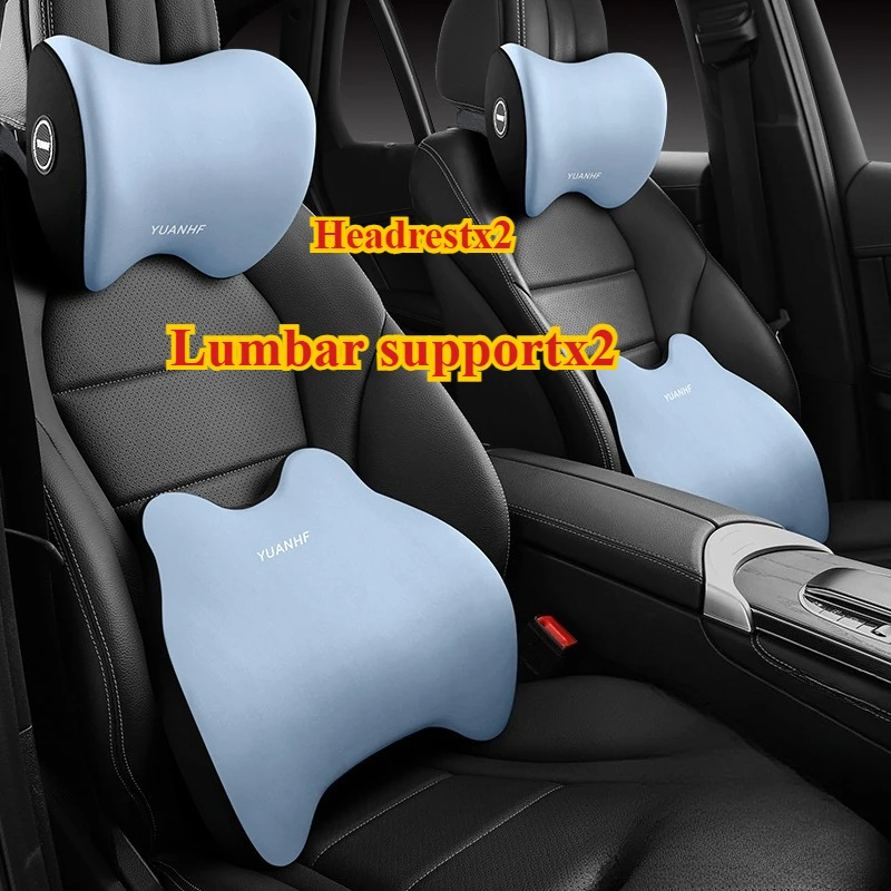 

Memory foam car headrest and waist support kit, memory foam air waist pad, neck pillow car accessories