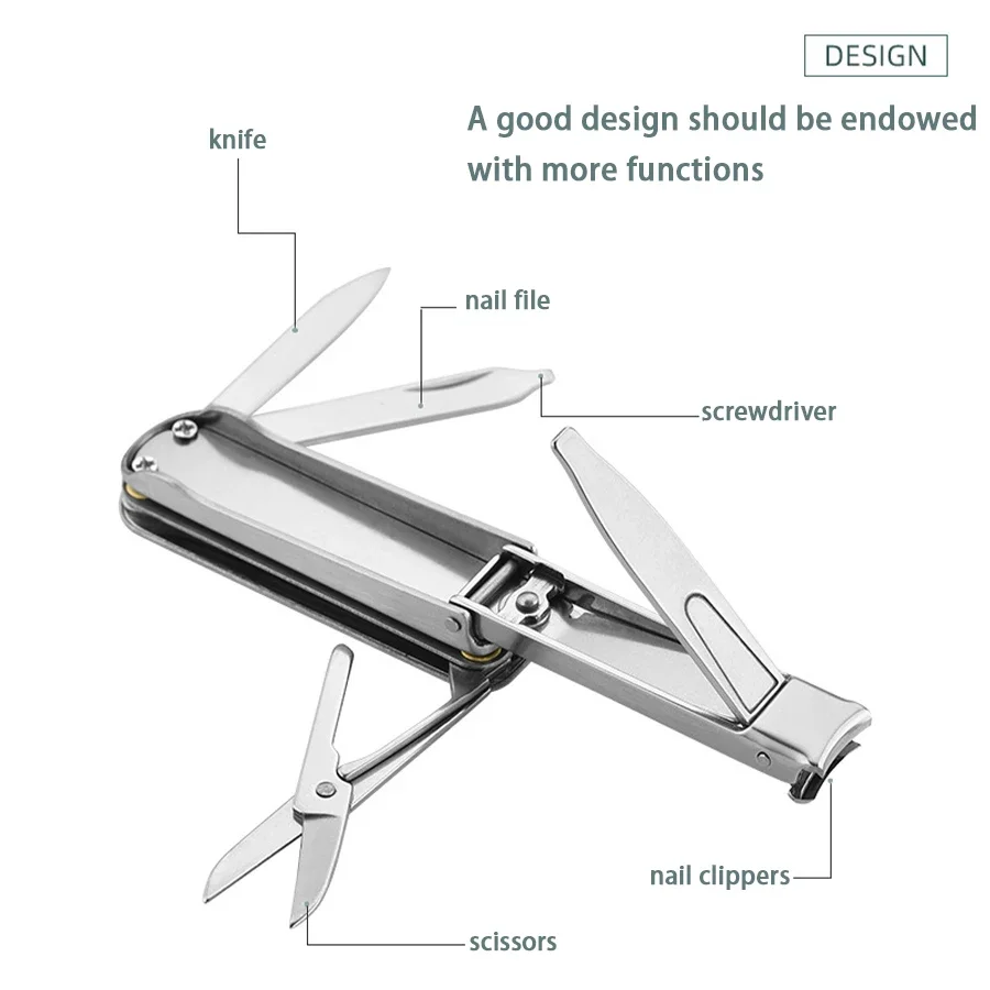 

Stainless Steel Portable Folding Nail Clippers with Keychain - Convenient Pedicure Tool for On-the-Go Grooming2028