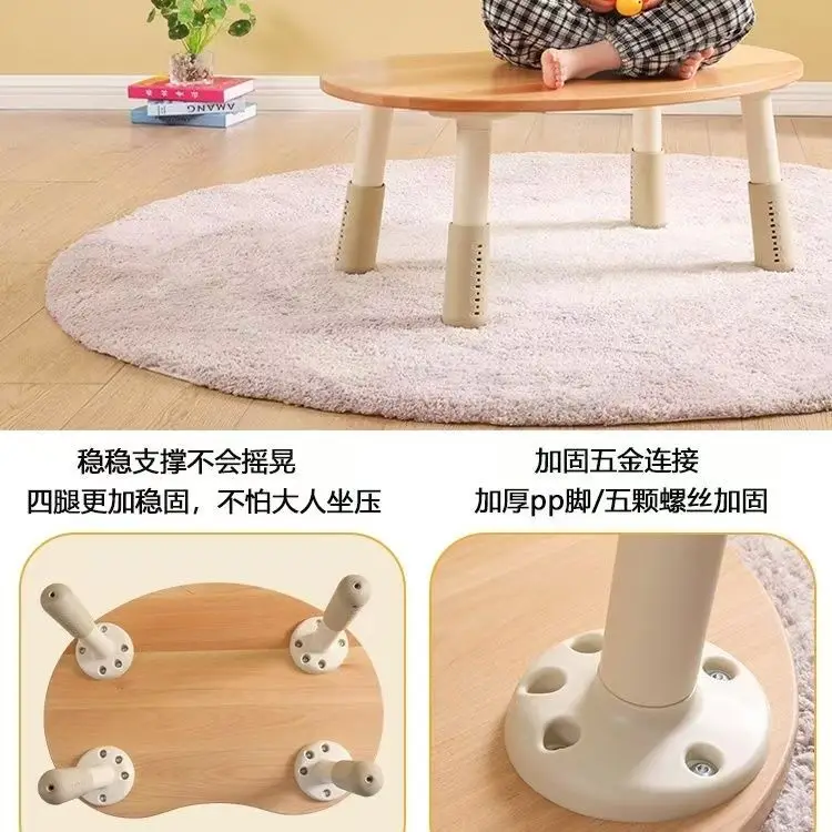 Customizable Wholesale Smurf Solid Wood Children's Peanut Table Baby Lifting Nursing Early Education Lifting Table and Chair Set - view 4