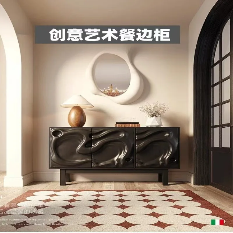 

Creative Edge Cabinet Entry Entrance Cabinet Italian Original Design Abstract Art Painting Decorative TV Cabinet