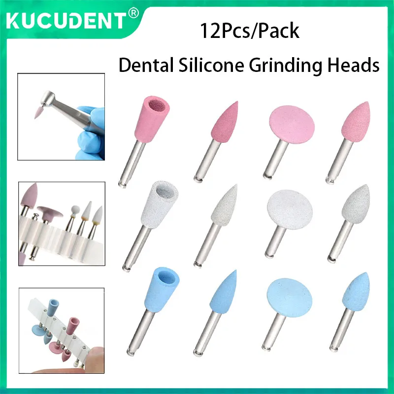 

12Pcs/Set Dental Silicone Polishing Rubber Grinding Heads Teeth Polisher 2.35mm RA Finisher for Low Speed Handpiece Dentistry
