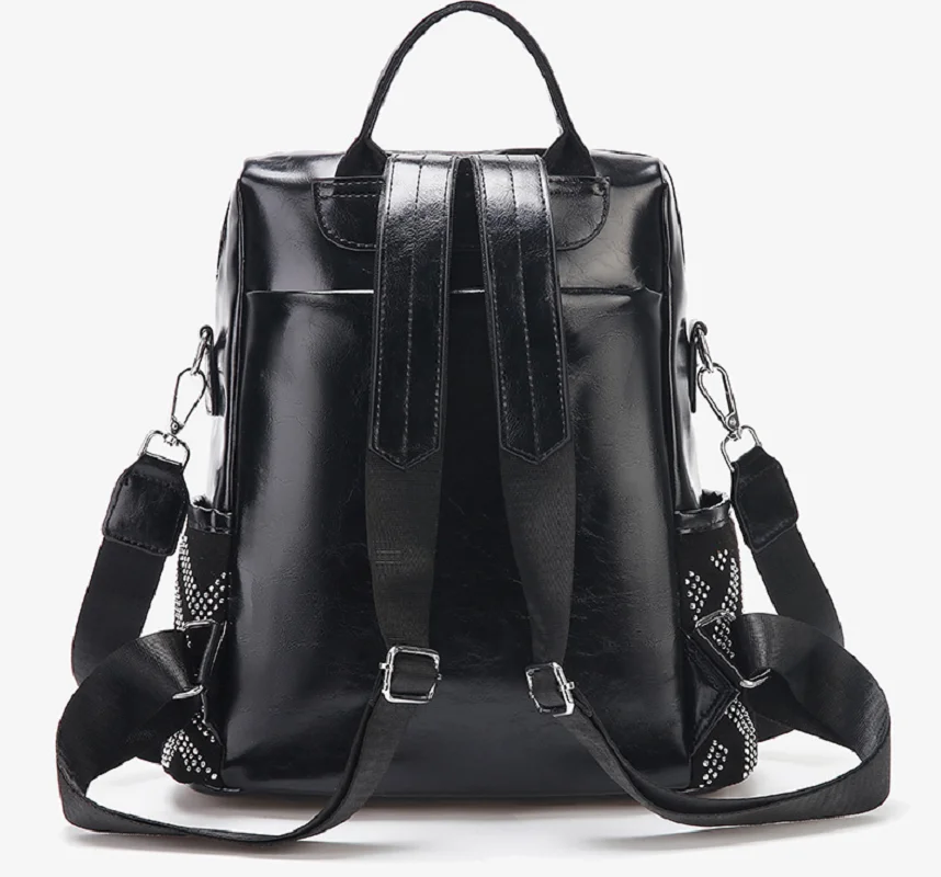 Luxury New Korean Fashion Large Capacity Soft Leather Travel Backpacks Women's Double Zipper Shoulder Bags Notebook School Bag