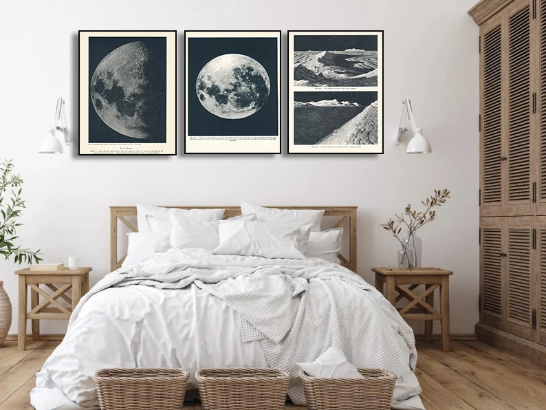 Antique Astronomy Series Poster Print Canvas Pictures Home for Living Room and Bedroom Wall Modern Decor Frameless Painting