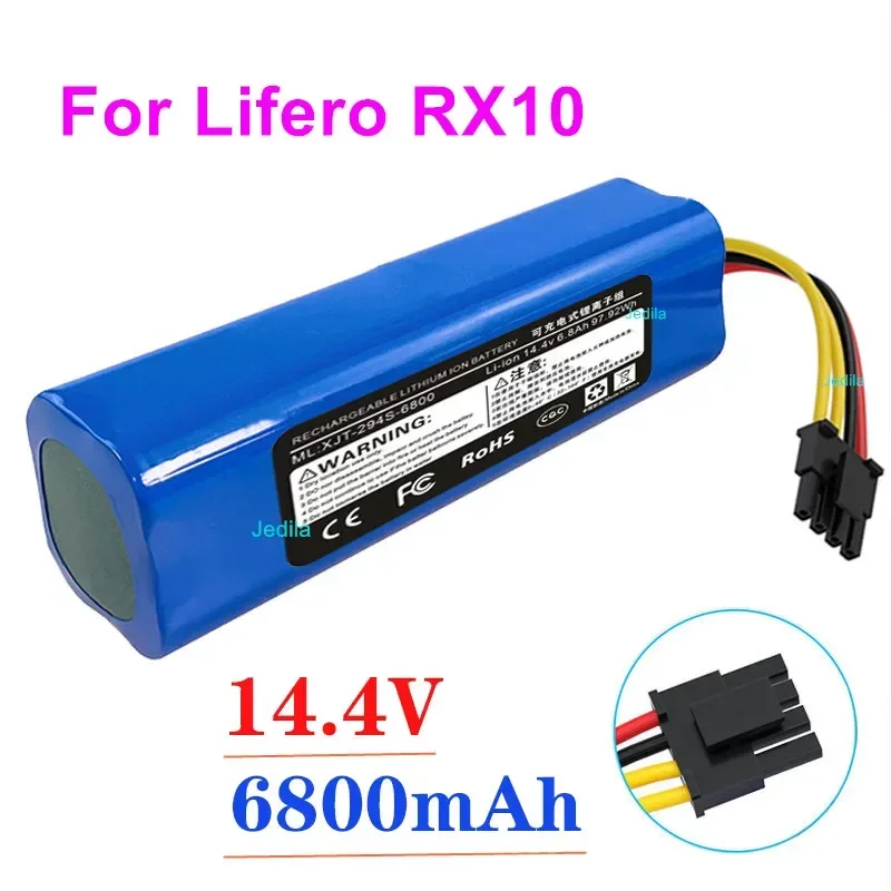14.4V 6800mAh Lifero RX10 Rechargeable Li-ion Battery  Lifero Robot Vacuum Cleaner RX10 Battery Pack