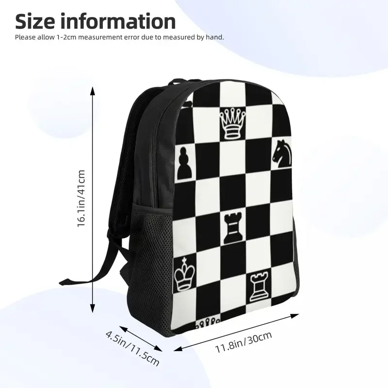 Custom Fashion Chess Backpacks Women Men Casual Bookbag for School College Chessboard Game Bags