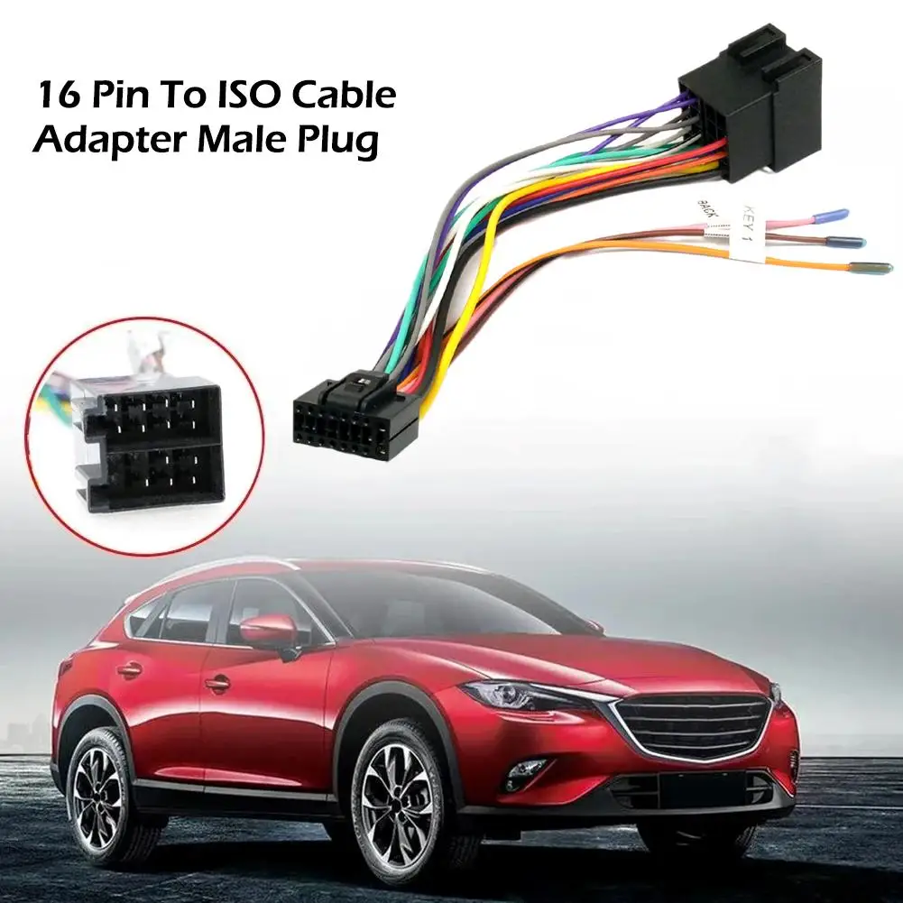 

Car Stereo Radio 16 Pin ISO Cable Adapter ABS Universal Male Plug To Female Connector Wiring Harness For Pioneer AEG Audiov D2K7