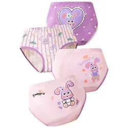 4Pieces Kids Girls Breathe Panties Lovely Animal Print Children Triangle Underwear Miękkie bawełniane majtki w pudełku dla dziewczynek 2-8 lat