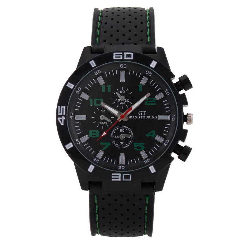 Foreign trade sports three eye silicone strap men's watch men's watch men's watch quartz