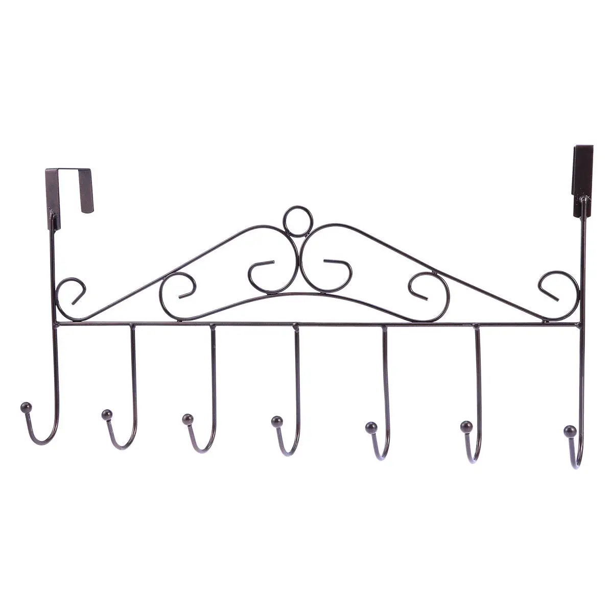 

7 Hooks Over Door Hanger No Drill No Trace Heavy Duty Towel Coat Hat Scarf Bag Clothing Holder for Bathroom Bedroom Kitchen