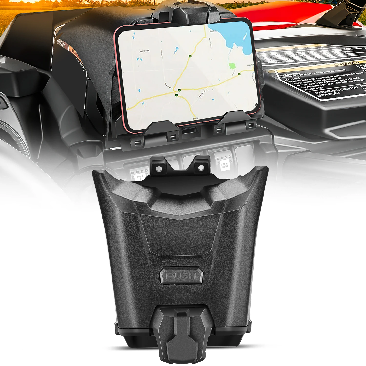 Soporte para Tablet y Teléfono Frokom X3 con Caja de Almacenamiento de 1 Galón, Compatible con Can-Am Maverick X3, Todos los Modelos