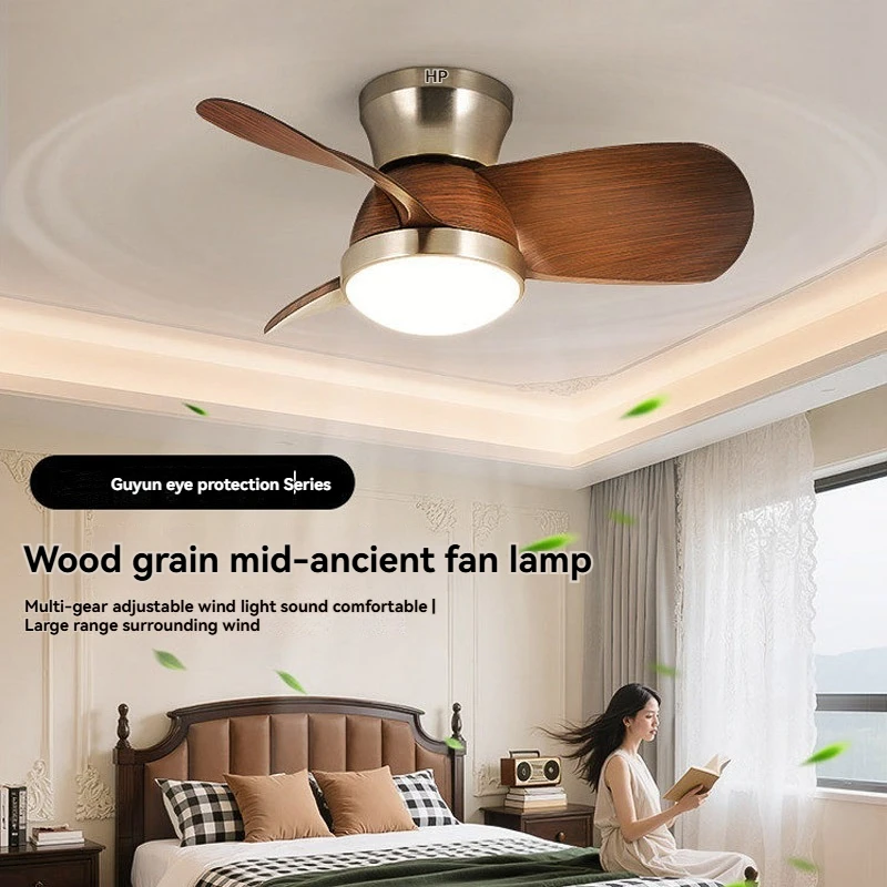

Vintage Ceiling Fan Light Retro Industrial Chandelier 3-Color Dimmable LED E27 Pendant Lamp for Living Room Kitchen Decor