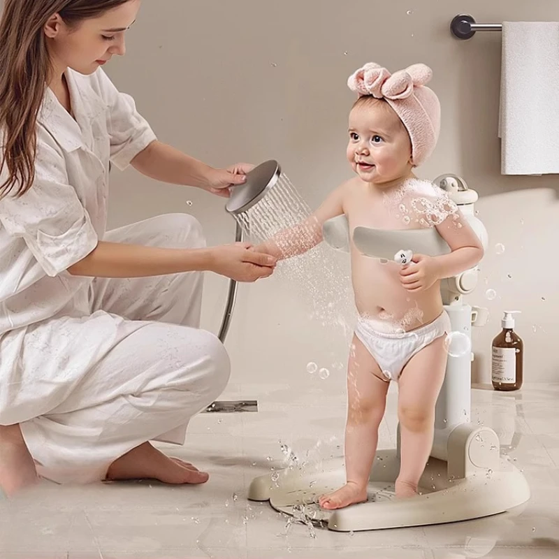

Adjustable Baby Shower Standing Support - Foldable Baby Bath Standing Shower , Secure Bathtub Organizer with Drainage Holes
