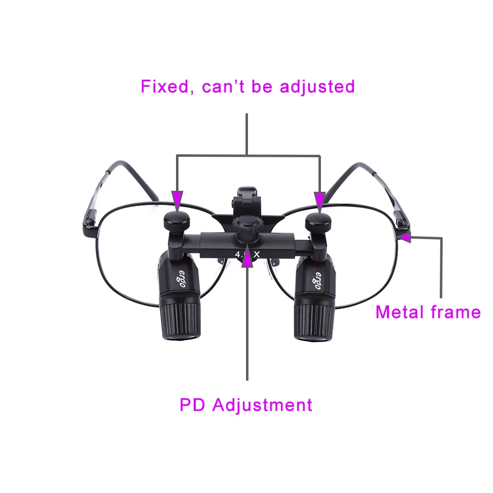 Ergo Loupe 3X 4X 5X 6X Flip-up Dentist Tools Surgical Magnifiers Dental Binoculars Magnifying Glass Metal Frame