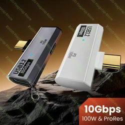 USB C 듀얼 타입 OTG 데이터 어댑터, USB 3.2, 10Gbps, 수-암 100W 고속 충전 이어폰 어댑터, 삼성 화웨이 샤오미