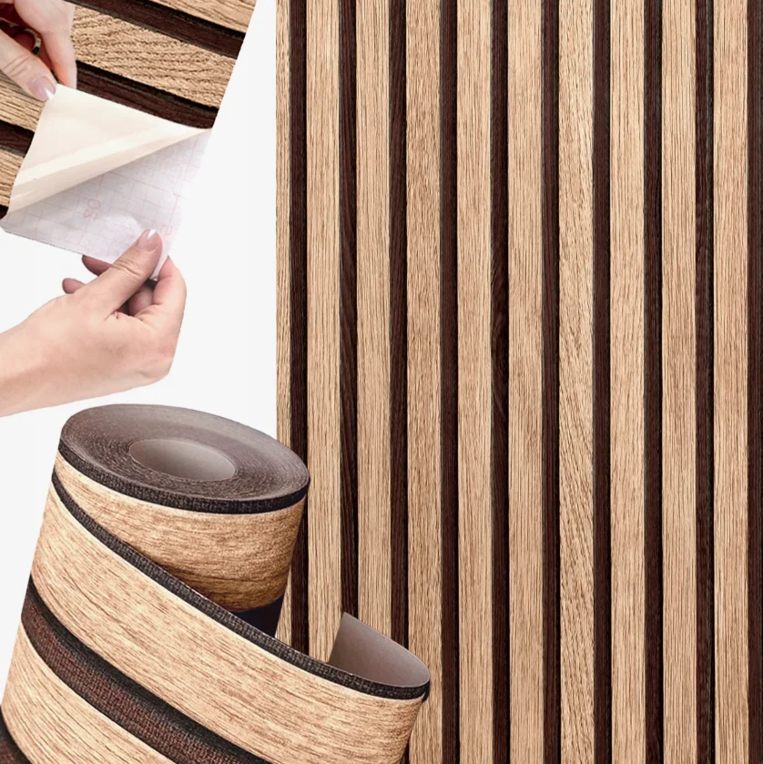1 rollo de pegatina impermeable con textura de madera de 45cm, papel tapiz autoadhesivo de PVC, pegatina decorativa para pared de cocina y sala de estar