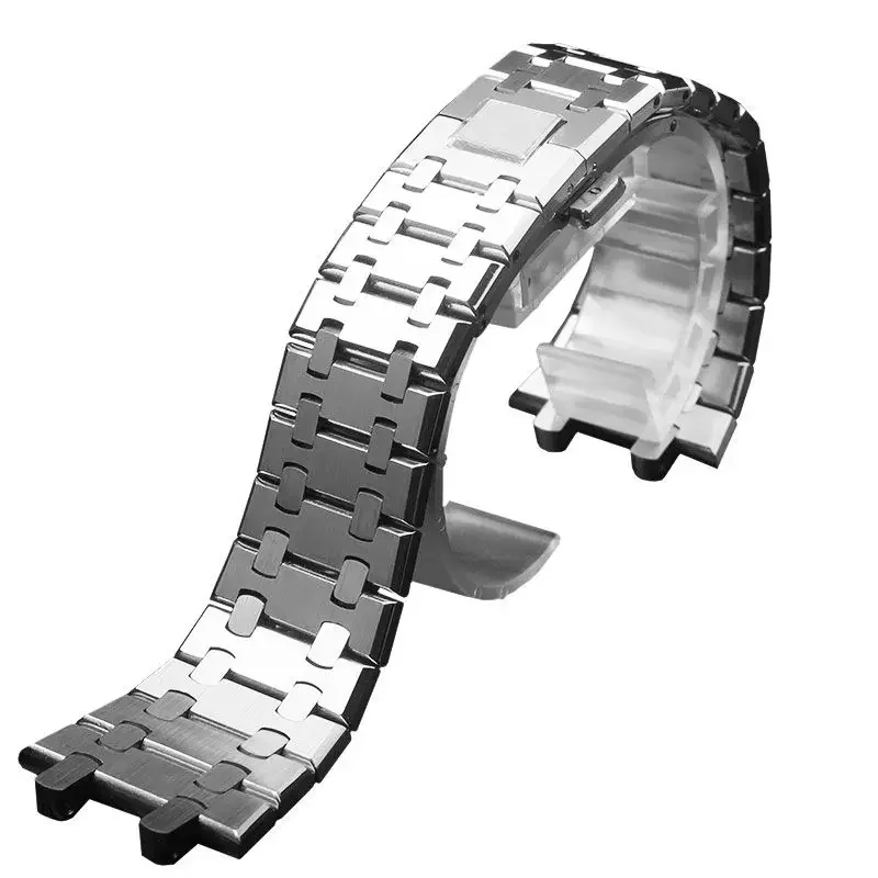 26mm 28mm  Silver 316L Stainless Steel Bracelet For AP 15400 Audemars Piguet Royal Oak Strap Men Watch Band