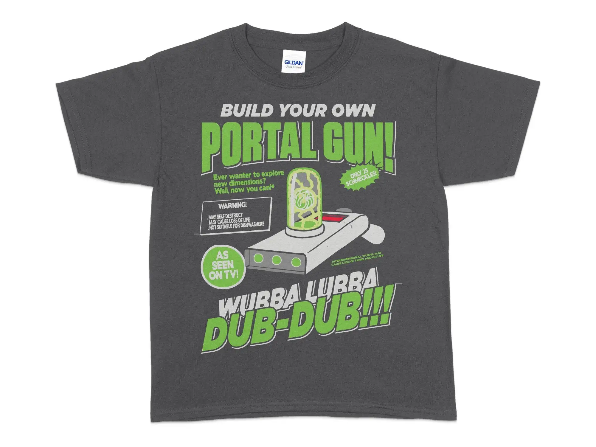 Build a Portal Gun Morties Cartoon Fan Kids Novelty T Shirt Slogan