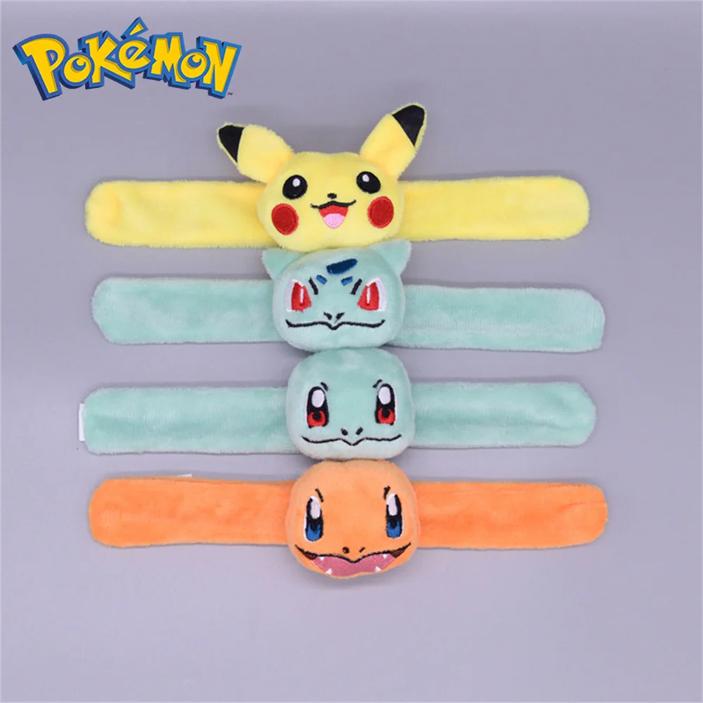 Pokémon Cartoon Snapping Circle Bracelet Cute Pikachu Plush Toys Children Party Poop Hand Ring Boys Girls Pokémon Baby Toy Gift