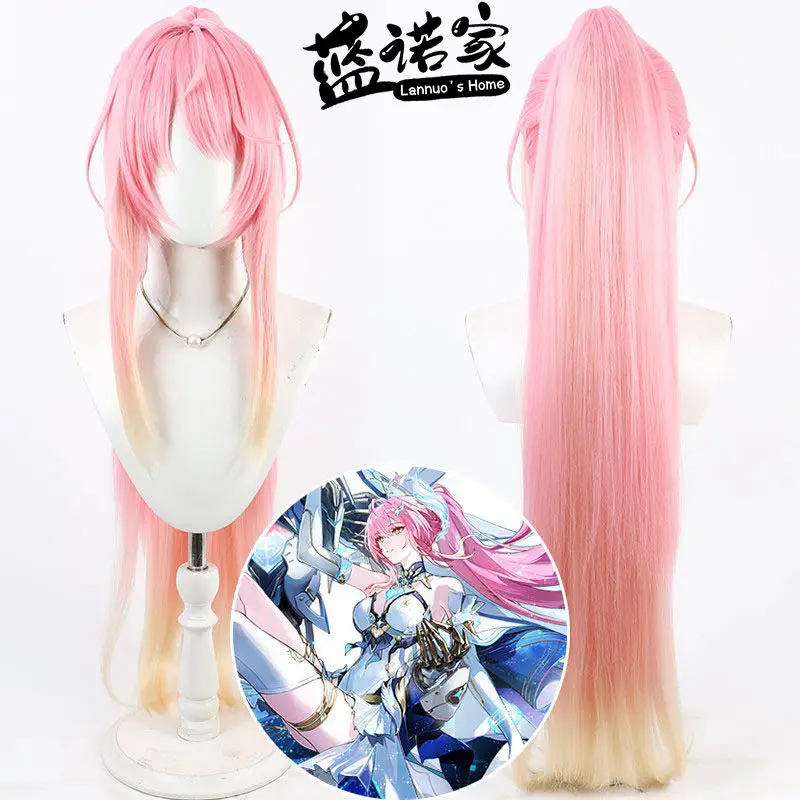 

Парик для косплея Аниме Wuthering Waves Aemeath, реквизит для Хэллоуина и карнавальных вечеринок, синтетические волосы из термостойкого волокна + шапочка для парика