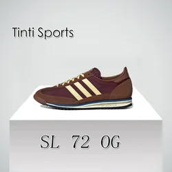 Adidas SL 72 OG Zapatillas de deporte de suela fina para hombre y mujer, zapatos informales ligeros y cómodos, zapatillas clásicas Retro, marrón y amarillo