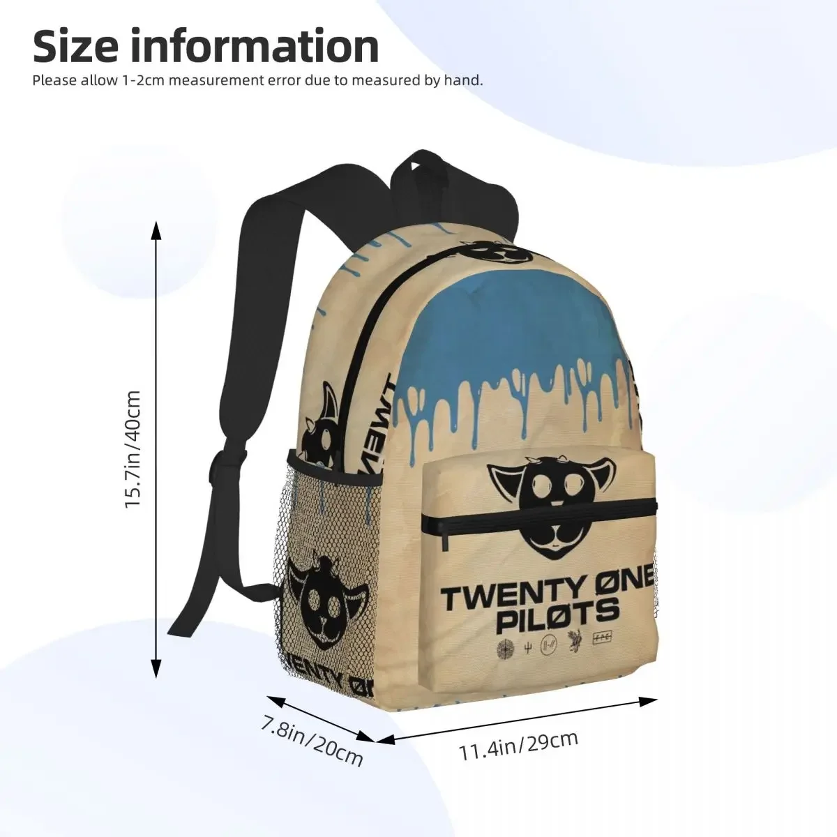 Twenty One Pilots Student Backpack School Bag Hiking Travel Daypack for Boys Girls Fashion Bookbag Shoulder Bags