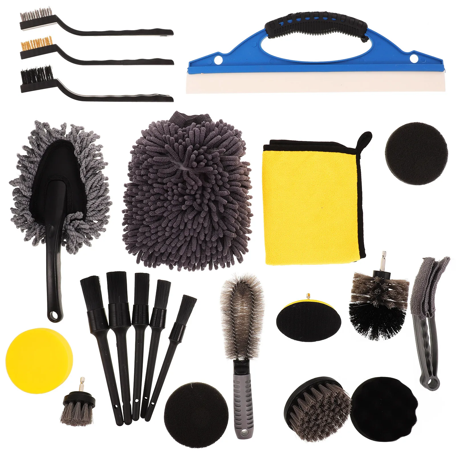 

Набор из 23 щеток для чистки колесных дисков, компактный инструмент для удаления пыли, мягкая щетина, прочный набор для чистки автомобиля