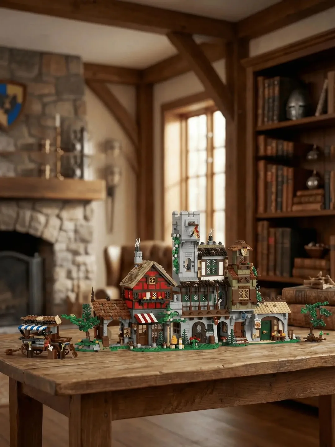 3021PCS Medieval Market Street Building Blocks Set Retro View Architecture Modular Assembly Model Collect Home Ornament Creative Toys Adult Gifts