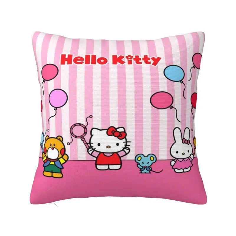 Custom Hello Kitty Anime Cat Throw Pillow Case Nordic Cushion Cover Car Pillowcase