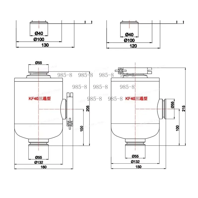 KF25 KF40 Interface Inlet Dust Filter, 304 Stainless Steel Filter Element For Rotary Vane Vacuum Pump Equipment