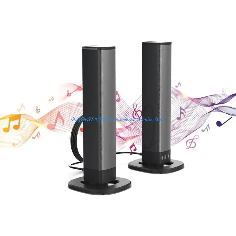 Split Design Bluetooth-compatible Soundbar Wireless Interconnectable Speaker 20W High Fidelities Sound for TV PC Mobile view 2