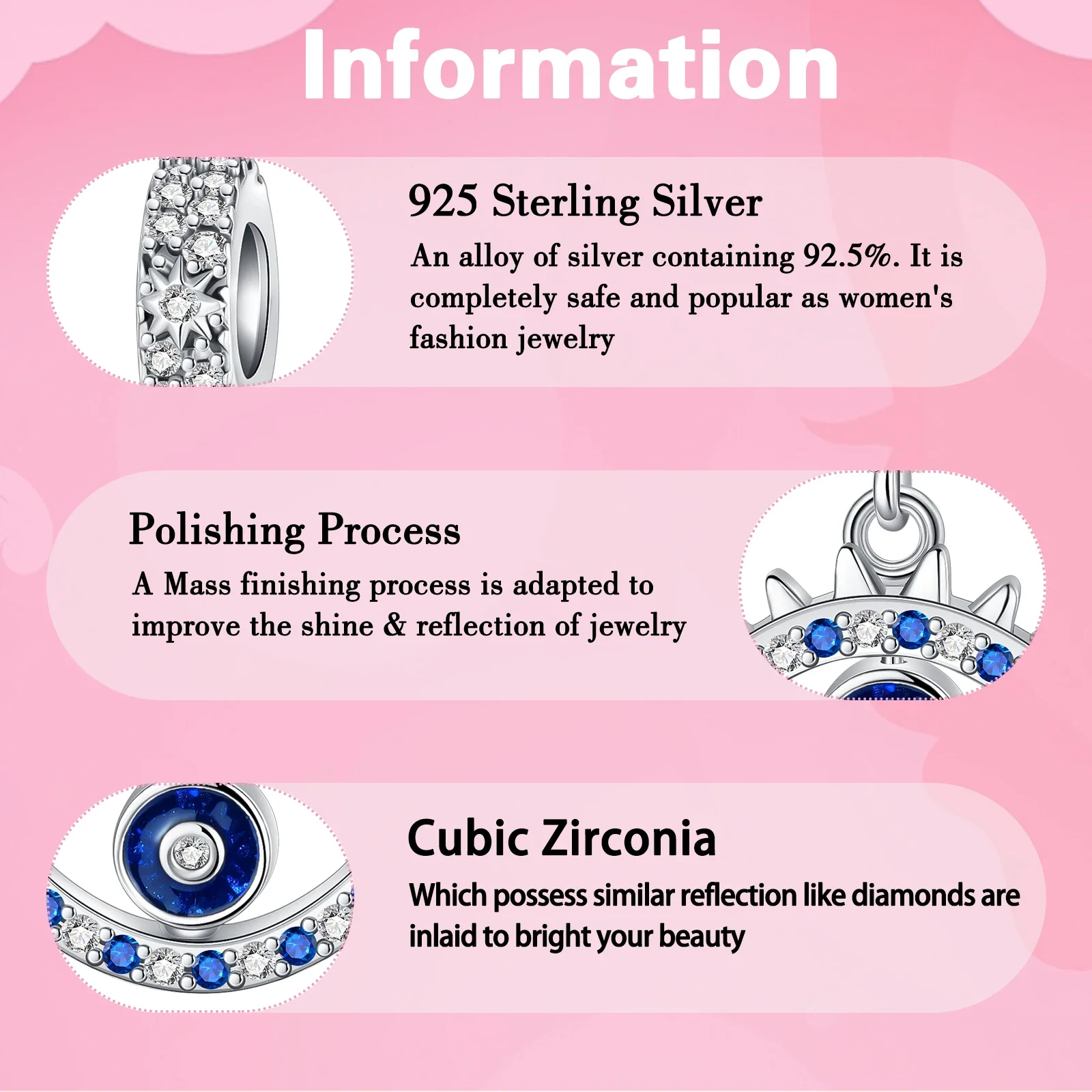 925 فضة القلب Charm Charm ، عين الشيطان ، الصليب ، صالح الأصلي باندورا سوار ، DIY بها بنفسك قلادة ، مجوهرات الإناث