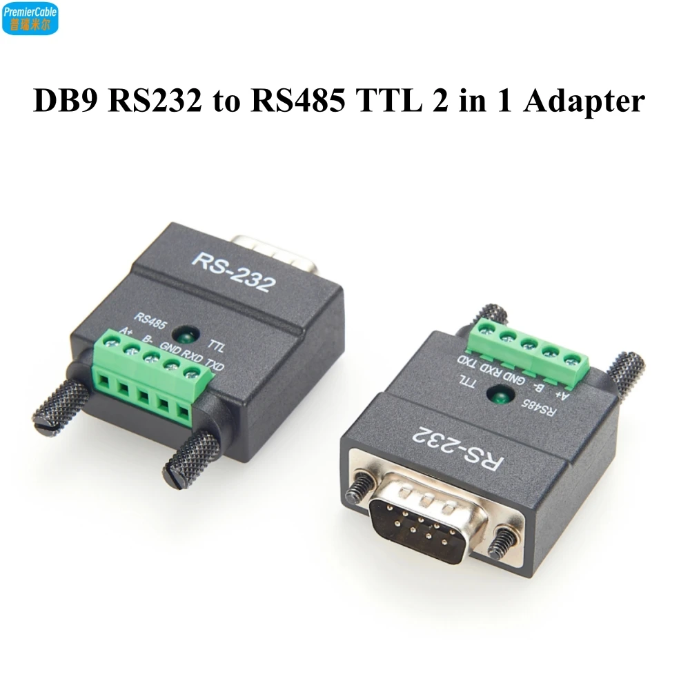 

RS232 to RS485/TTL 2 in 1 Converter DB9 Male to 5Pin Terminal Block RS232 to TTL RS232 to RS485 serial Adapter