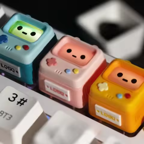 Game Console Artisan Keycap Resin Custom Retro Personalized Keyboard Cap Cute Gaming KeyCap for Mechanical Keyboard Accessories