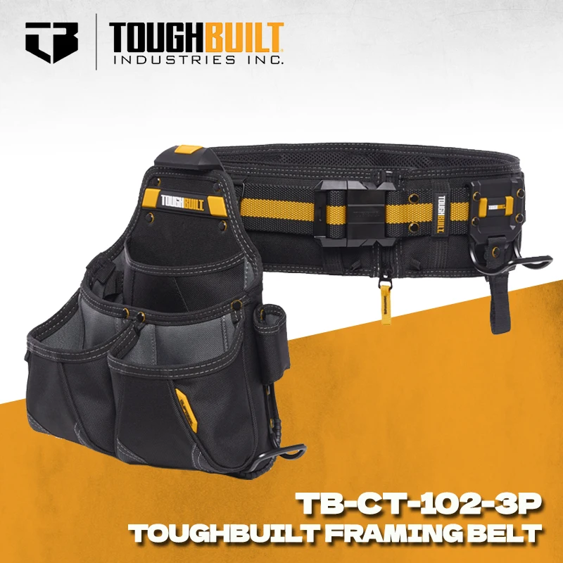ToughBuilt TB-CT-102-3P 3PC Pro Framer Tool Belt Set Alat-alat Tas Kemasan TOUGHBUILT
