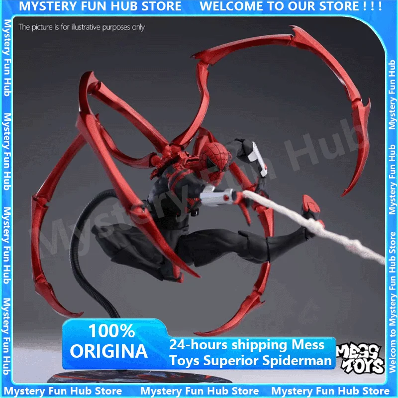

In Stock Mess Toys Anime Figurine Superior Spiderman Action Figure Black Spider-Man Model Collectible Statue Toy Birthday Gifts