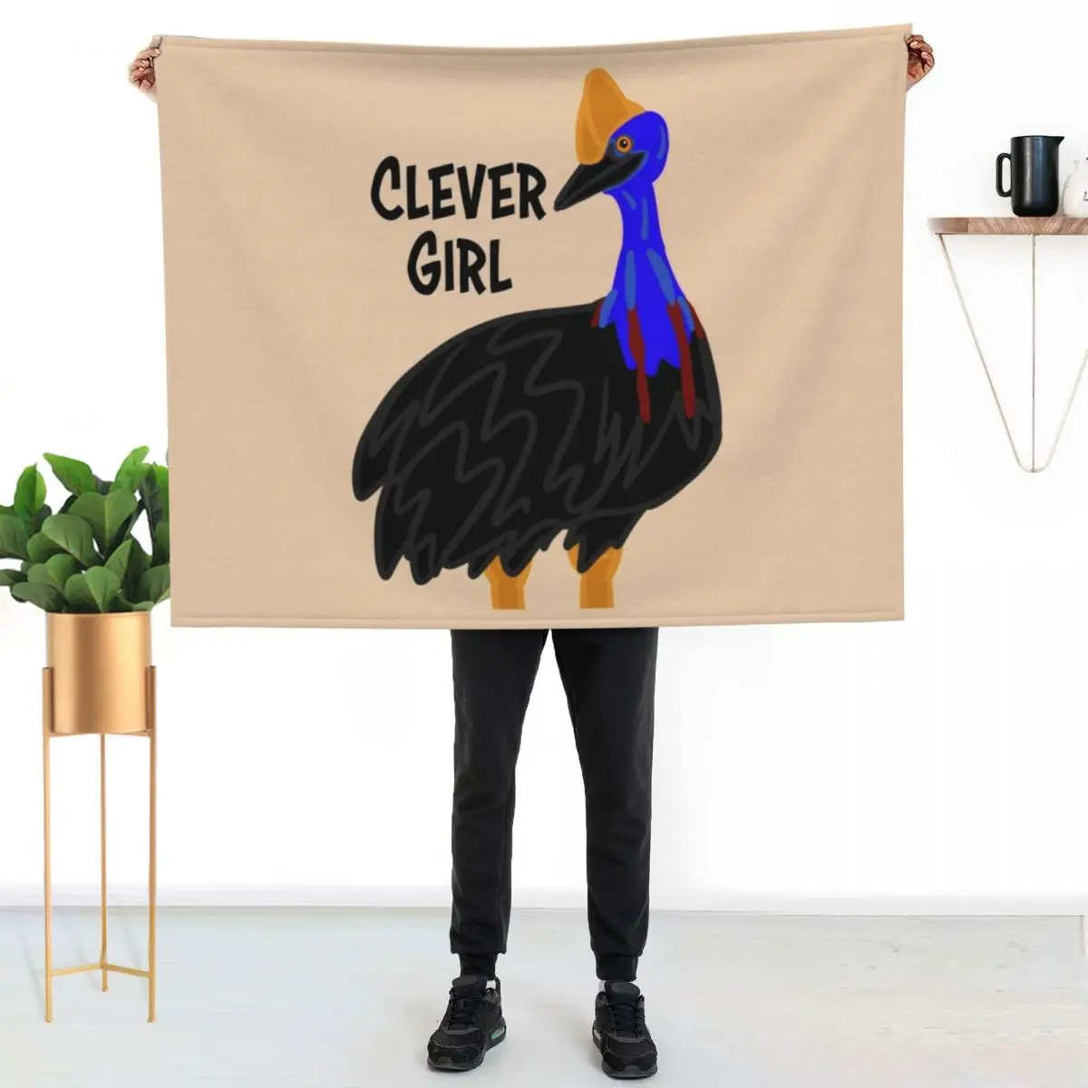 

Clever Girl. Cassowary - Cartoon Throw Blanket Machine Washable Soft Warm Blanket