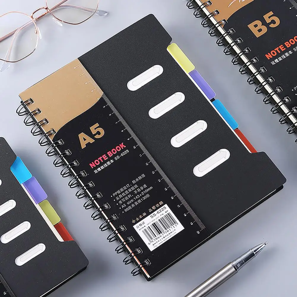 Cuaderno de papel grueso Premium para oficina, cuaderno en espiral A5/b5 con divisores, páginas gruesas para escritura suave