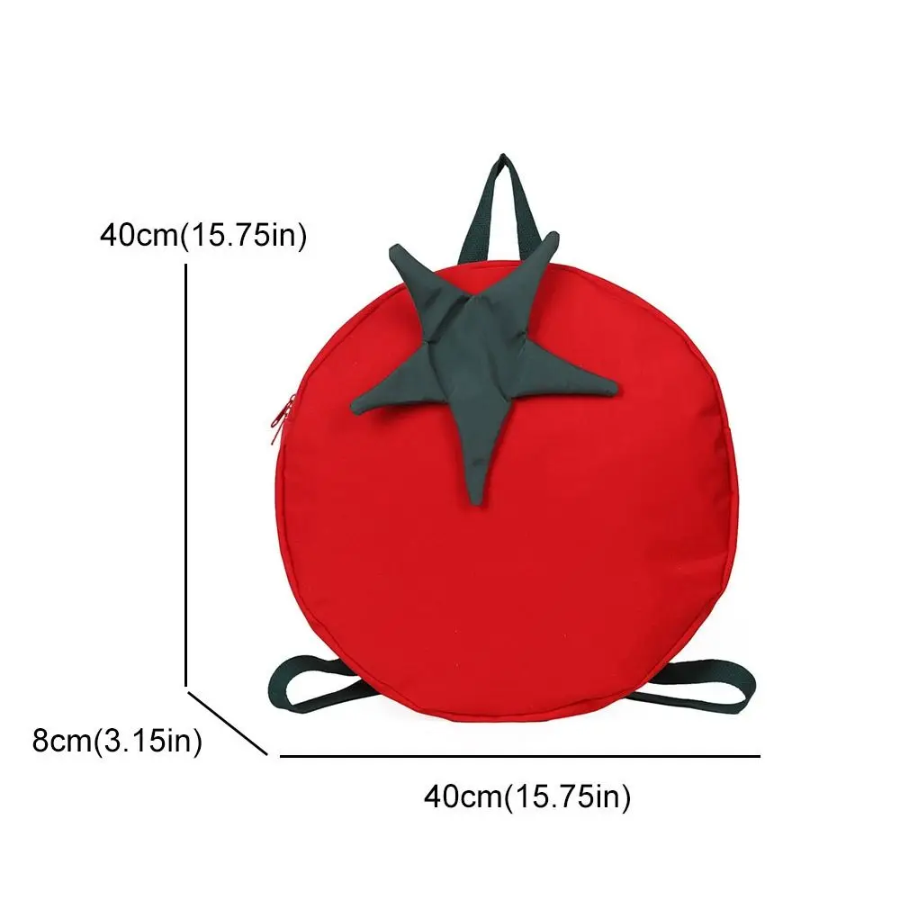 Creative Cute Tomato Backpack Lightweight Casual Large Capacity Backpack Waterproof Zipper Student Schoolbag Teenagers