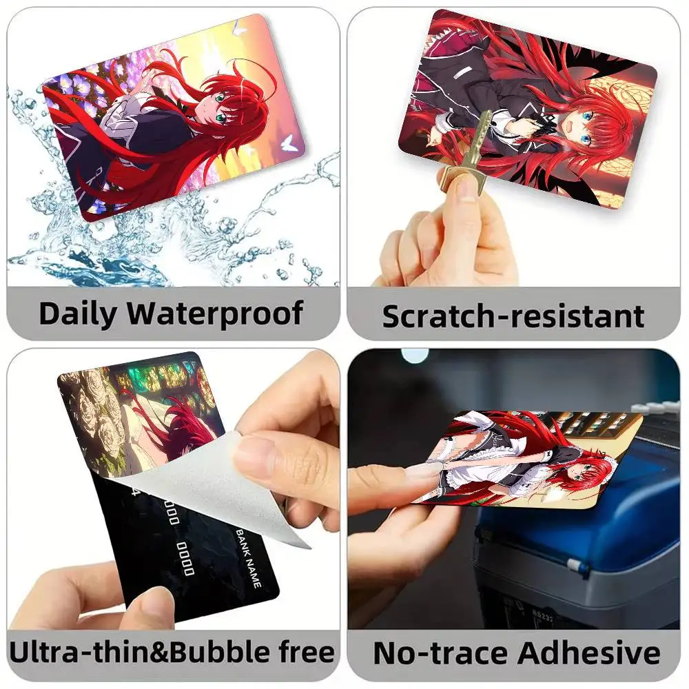 Anime H-High School R-Rias Gremory  Credit Card HD Stickers Small Chip Waterproof Sticker Game Card Decal Gift