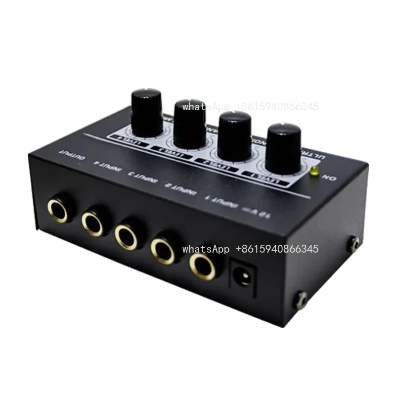 4-channel mini mixer 6.35 instrument guitar microphone audio extender quad in one out splitter hub