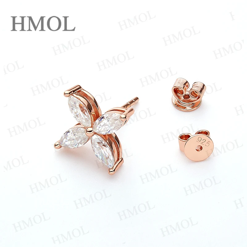 Moissanite 100% 925 Sterling Silver Jewelry Earrings Marquise Shape D Color Charms For Women Anniversary Gift Daily Certificate