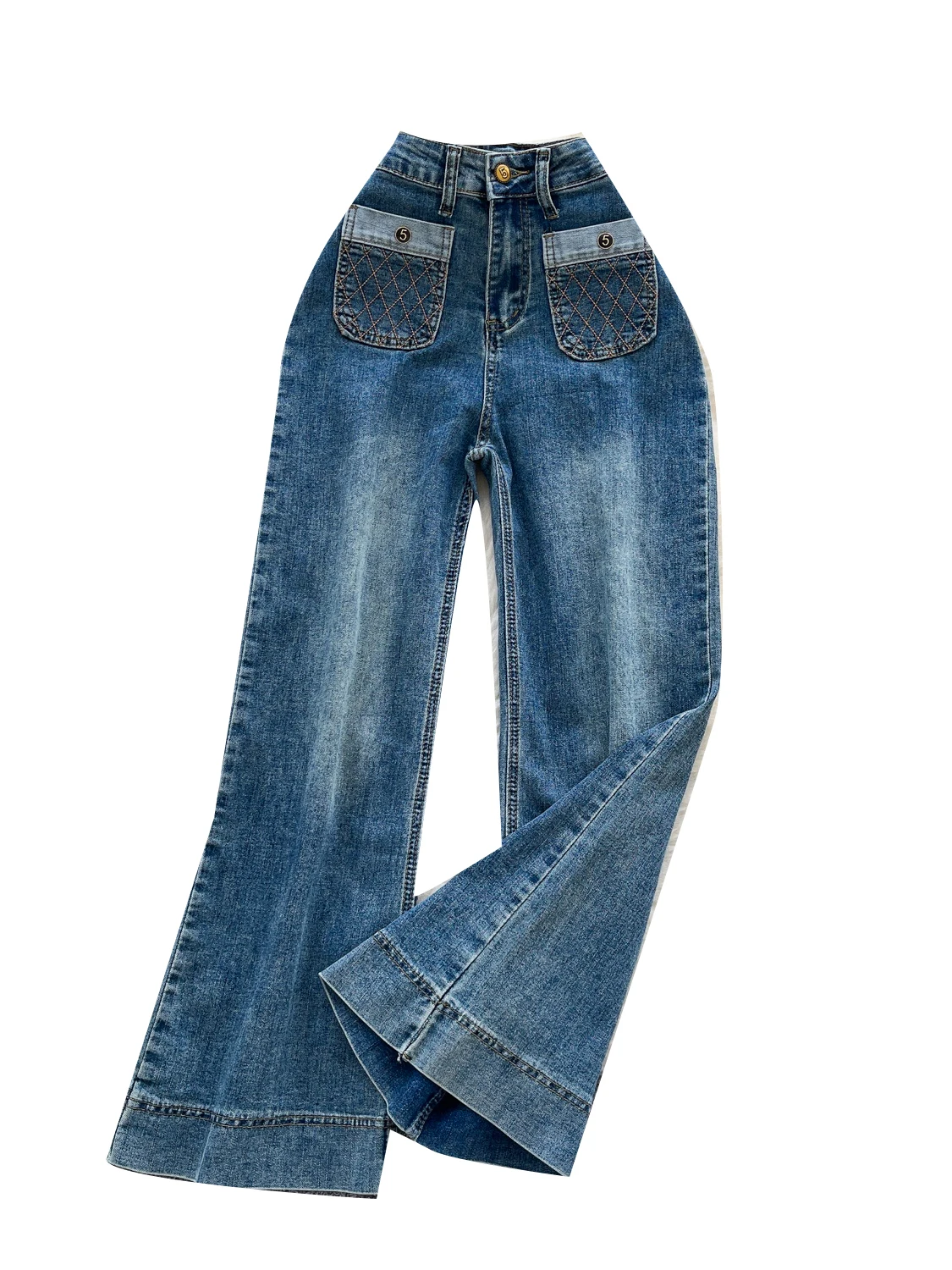 

Джинсы из американского ретро с высокой талией, прямые повседневные брюки с вышивкой, летний дизайн, тяжелые рабочие повседневные джинсы