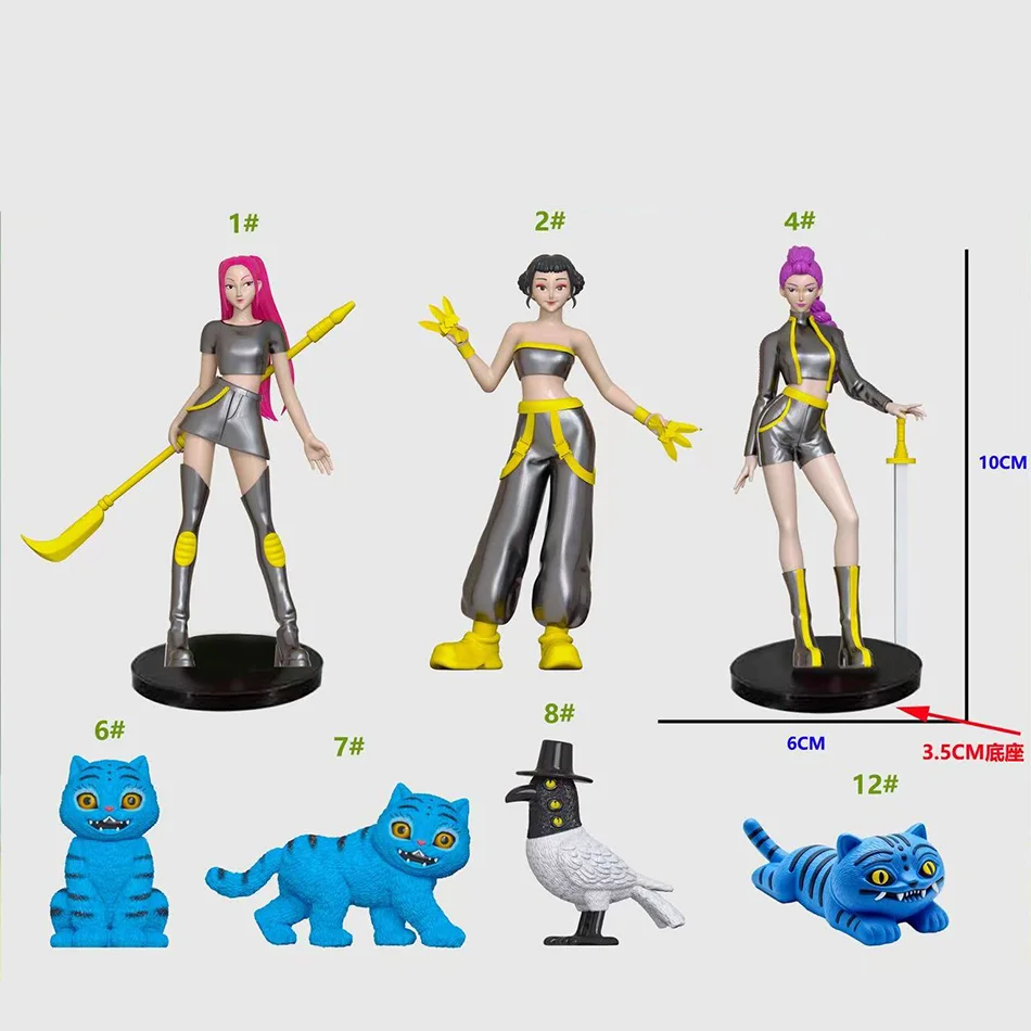 7-9個/セット KPOP デモンハンターズ アクションフィギュア おもちゃ デルピーズ タイガー ルミ ミラ ゾイ サッシ フィギュア ドール ファン向けギフト 4種類のおもちゃギフト