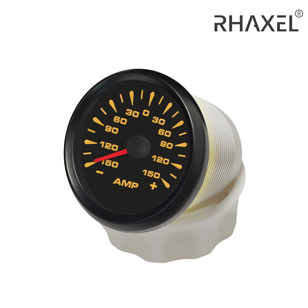 

RHAXEL 2-дюймовый амперметр AMP +/-150A индикатор с датчиком тока с 8 цветными подсветками 12 В 24 В универсальный