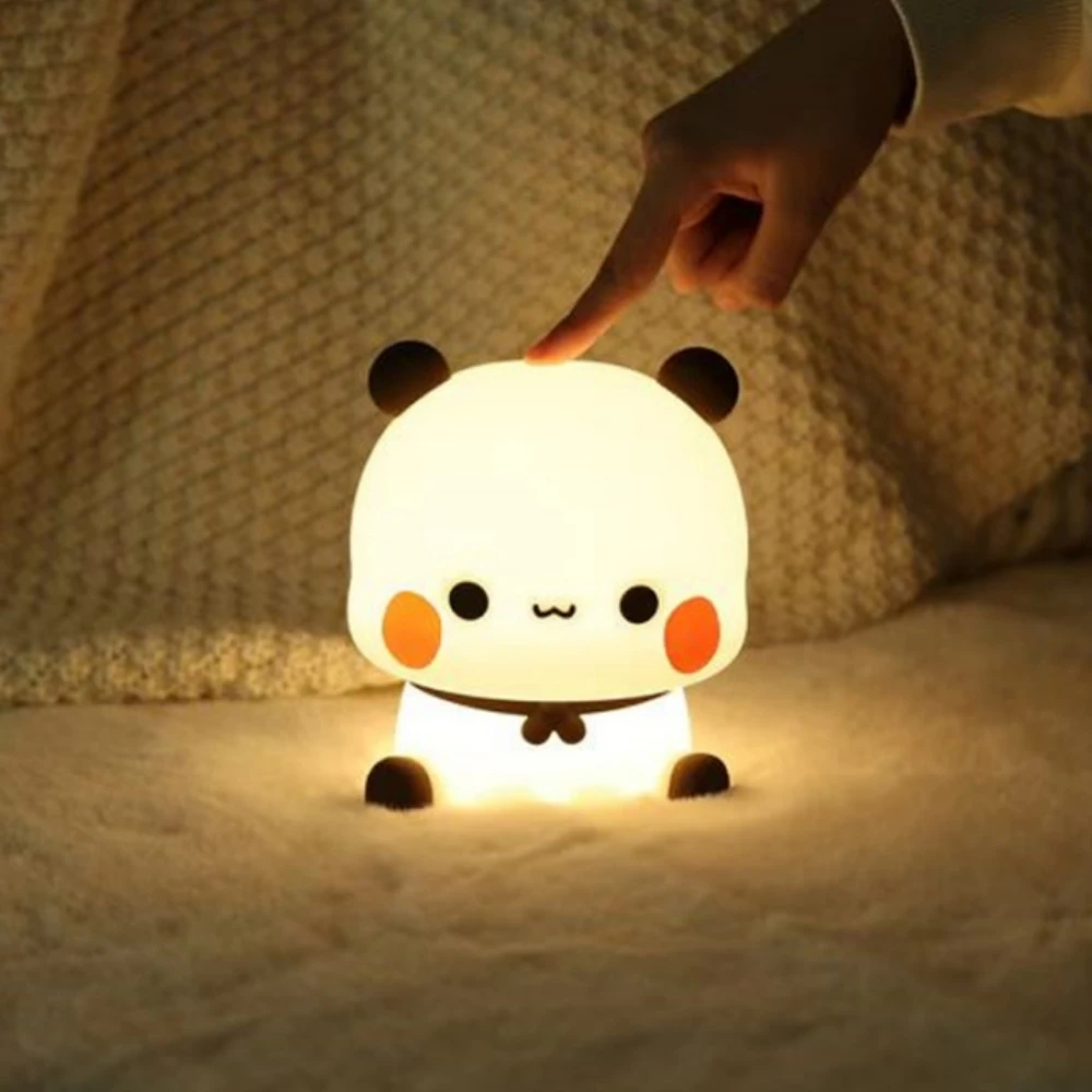 Bubu And Dudu Small Panda One Or Two Pat Light Night Light Baby Breastfeeding Eye Protection Silicone Table Lamp Companion Sl