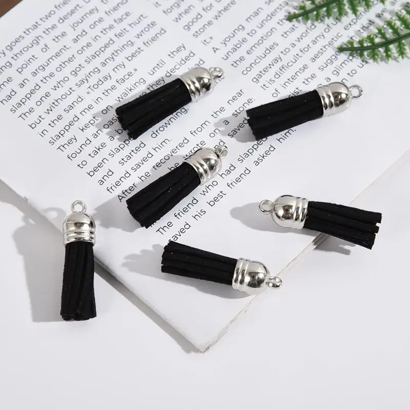 10/20 Stück Kunstleder-Quastenanhänger Kleine Quasten Charms für DIY-Schmuck, Armbänder, Schlüsselanhänger, Taschendekoration, Handarbeit – Detail 6