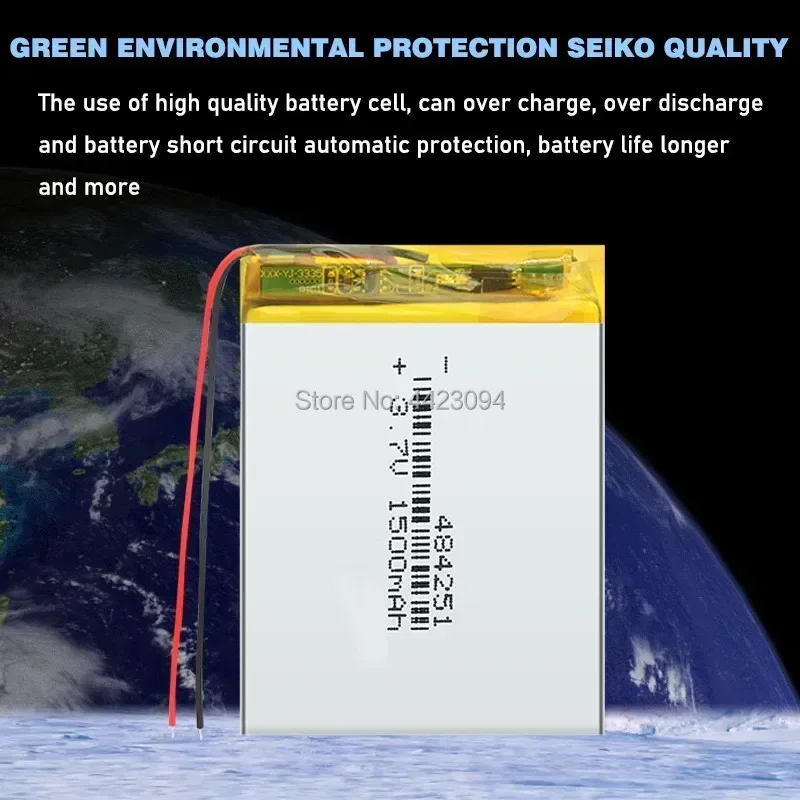 3.7V 1500mAh 484251 504050 Lithium polymer Rechargeable battery For Tablet PC Bluetooth headset toys navigation instruments MP4