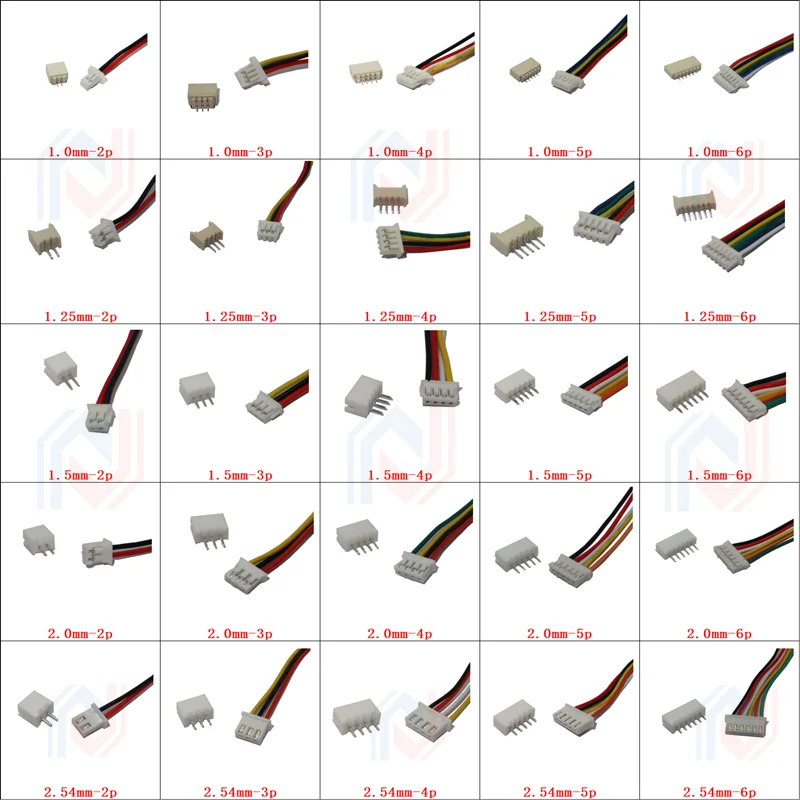 10Pair 1.0 1.25 1.5 2.0 2.54 SH/JST/ZH/PH/XH 1.0MM 1.25MM 1.5MM 2.0MM 2.54MM złącze wtykowe żeńskie z przewodem 2/3/4/5/6/7/8/P Pin