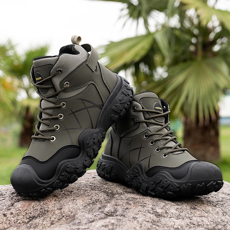 Klassische Herrenstiefel mit hohem Schaft, strapazierfähige Sohle, weiches Obermaterial, klassisch und modisch, geeignet zum Wandern und für Outdoor-Aktivitäten. – Detail 10